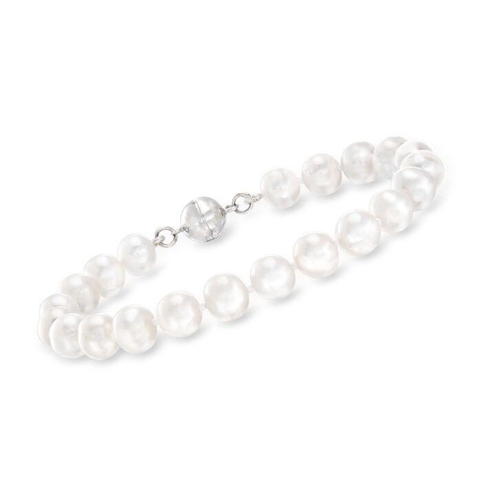 7-8mm Cultured Pearl Bracelet with Sterling Silver Magnetic Clasp