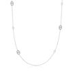 Charles Garnier &quot;Marina&quot; 1.90 ct. t.w. CZ Mariner-Link Station Necklace in Sterling Silver