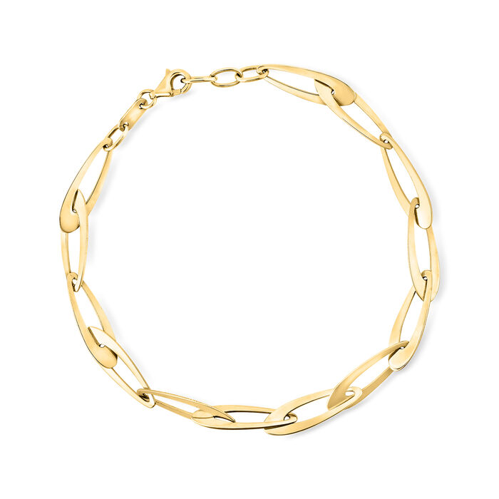 Italian 14kt Yellow Gold Elongated-Link Bracelet