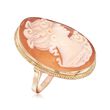 Italian Oval Shell Cameo Ring in 14kt Yellow Gold