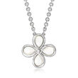 Judith Ripka &quot;Jardin&quot; Mother-of-Pearl Flower Pendant Necklace in Sterling Silver
