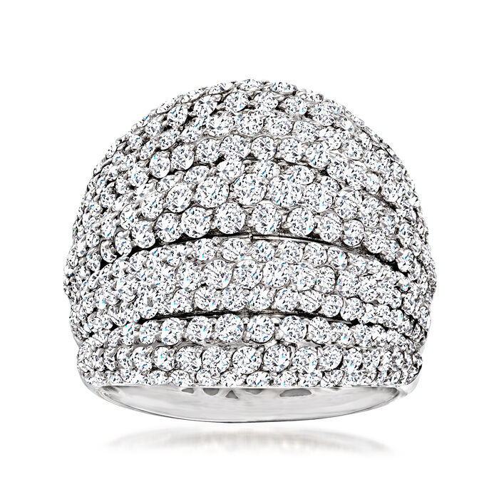 4.15 ct. t.w. Diamond Multi-Row Dome Ring in 18kt White Gold