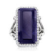 20.00 Carat Sapphire Ring with .80 ct. t.w. White Topaz Ring in Sterling Silver