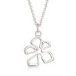 Zina Sterling Silver Small &quot;Tiki&quot; Flower Pendant Necklace