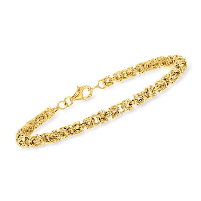 14kt Yellow Gold Round Byzantine Bracelet