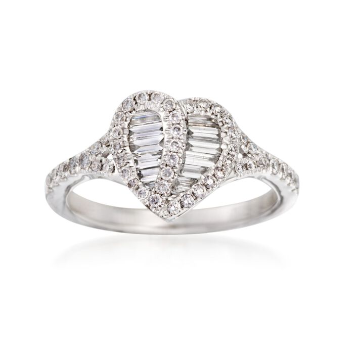 Gregg Ruth .63 ct. t.w. Diamond Heart Ring in 18kt White Gold