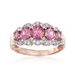 1.90 ct. t.w. Pink Rhodolite Garnet and .20 ct. t.w. Diamond Ring in 14kt Rose Gold