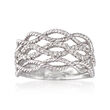 Gabriel Designs .39 ct. t.w. Diamond Woven Three-Row Ring in 14kt White Gold