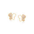 .80 ct. t.w. CZ Children's Jewelry Set: Butterfly Necklace, Earrings and Ring in 14kt Yellow Gold