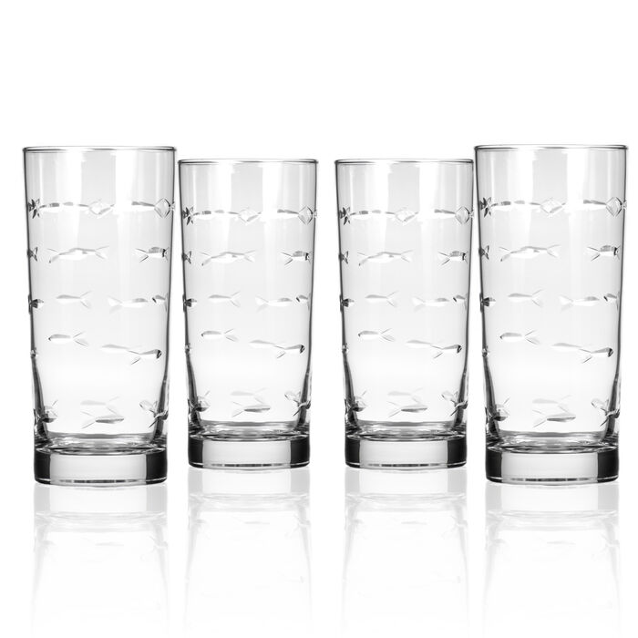 Rolf Glass &quot;School of Fish&quot; Set of 4 Highball Glasses