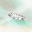 3.5mm Cultured Pearl Eternity Band in Sterling Silver