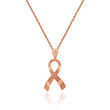 14kt Rose Gold Breast Cancer Awareness Pendant Necklace. 18&quot;