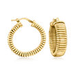 Charles Garnier &quot;Tubogas&quot; 18kt Gold Over Sterling Hoop Earrings