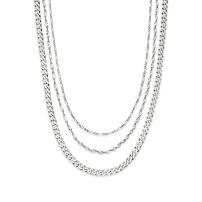 Italian Sterling Silver Multi-Chain Necklace