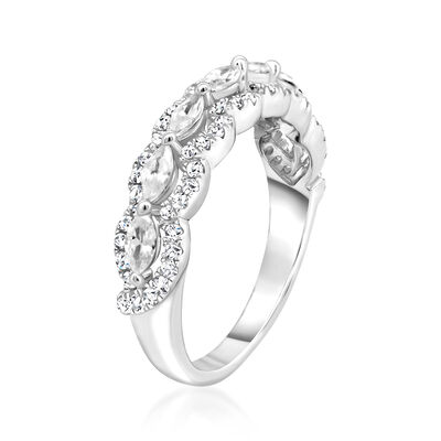 .74 ct. t.w. Round and Marquise Diamond Ring in 14kt White Gold