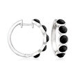 Black Onyx Hoop Earrings in Sterling Silver