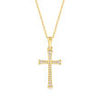 .10 ct. t.w. Diamond Cross Pendant Necklace in 14kt Yellow Gold