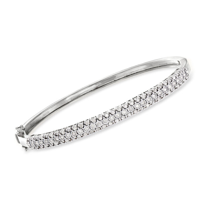 .75 ct. t.w. Diamond Bangle Bracelet in Sterling Silver