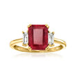 2.70 Carat Ruby and .30 ct. t.w. White Topaz Ring in 18kt Gold Over Sterling