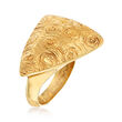 Italian 18kt Yellow Gold Triangle Swirl Ring
