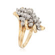 C. 1980 Vintage 2.20 ct. t.w. Diamond Cluster Ring in 14kt Yellow Gold