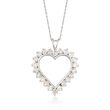 2.00 ct. t.w. Diamond Open-Space Heart Pendant Necklace in Sterling Silver