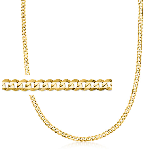 Men's 14kt Yellow Gold Curb-Link Necklace