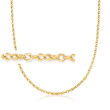 Italian 18kt Yellow Gold Roped-Link Necklace