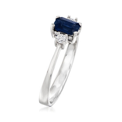 .70 Carat Sapphire and .11 ct. t.w. Diamond Ring in 14kt White Gold