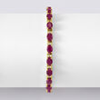 14.00 ct. t.w. Ruby and .50 ct. t.w. Diamond Bracelet in 14kt Yellow Gold