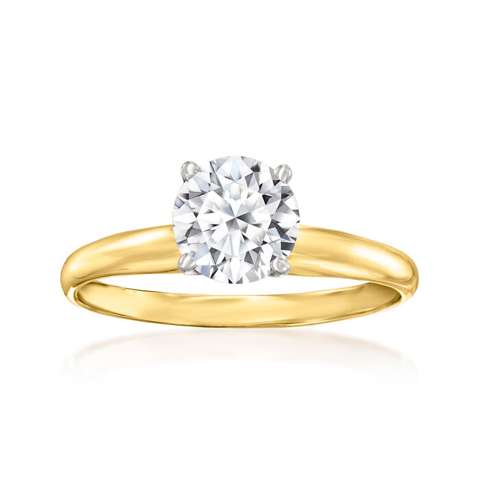 1.00 Carat Lab-Grown Diamond Solitaire Ring in 14kt Yellow Gold