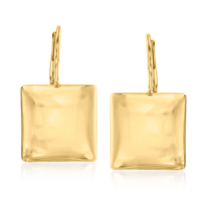 Italian 18kt Gold Over Sterling Square Drop Earrings