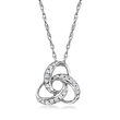 .10 ct. t.w. Diamond Celtic Knot Pendant Necklace in Sterling Silver