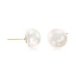 10-11mm Cultured Button Pearl Stud Earrings in 14kt Yellow Gold