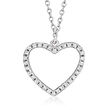 .30 ct. t.w. CZ Heart Pendant Necklace in Sterling Silver