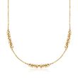 Italian 14kt Yellow Gold Rolo-Link Station Necklace