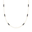 Italian Black Onyx Station Necklace in 14kt Yellow Gold