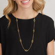 Italian 18kt Yellow Gold Round and Oval-Link Station Necklace