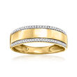.15 ct. t.w. Diamond-Edge Ring in 18kt Gold Over Sterling