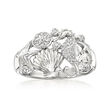 .10 ct. t.w. Diamond Sea Life Ring in Sterling Silver