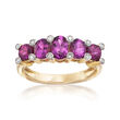 2.00 ct. t.w. Rhodolite Garnet and .12 ct. t.w. Diamond Ring in 14kt Yellow Gold
