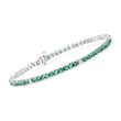 4.70 ct. t.w. Emerald and .40 ct. t.w. Diamond Tennis Bracelet in 14kt White Gold