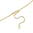 1.2mm 14kt Yellow Gold Adjustable Popcorn-Chain Necklace