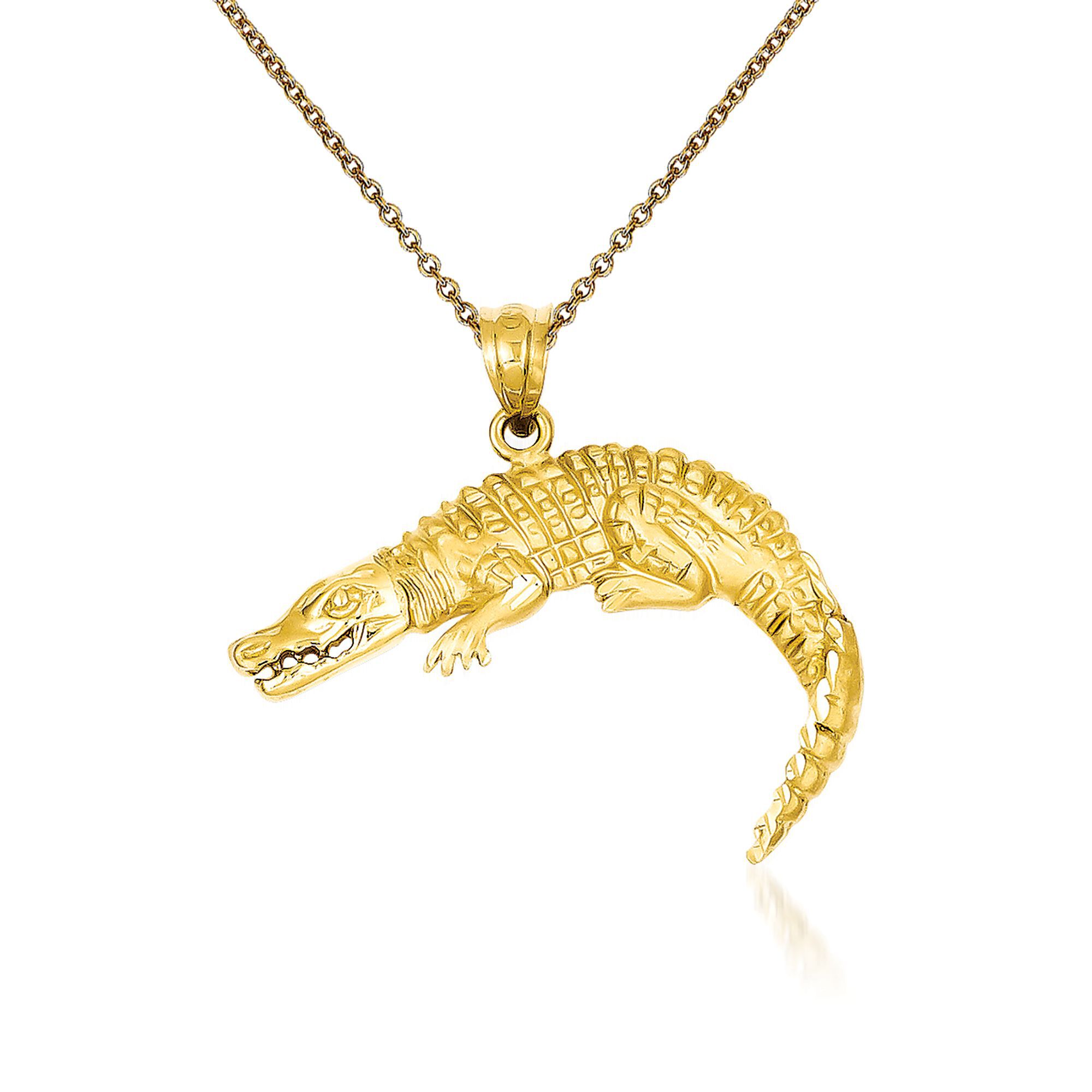 14kt Yellow Gold Alligator Pendant Necklace | Ross-Simons