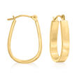 14kt Yellow Gold Wide Oval Hoop Earrings
