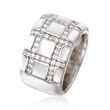 Belle Etoile &quot;Regal&quot; Mother-Of Pearl and 1.10 ct. t.w. CZ Ring in Sterling Silver