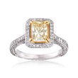 1.99 ct. t.w. White and Yellow Diamond Ring in 18kt Two-Tone Gold