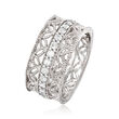 1.00 ct. t.w. Diamond Floral Eternity Band in Sterling Silver