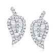 .46 ct. t.w. Diamond Leaf Earrings in 14kt White Gold