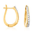 .50 ct. t.w. Diamond Hoop Earrings in 18kt Gold Over Sterling